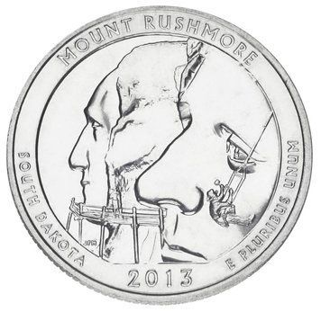 Монета США 25 центів (квотер) 2013 P &laquo;Національні парки - Гора Рашмор (20-й парк)&raquo; UNC (KM#546) М01410 фото