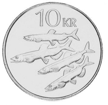 Iceland 10 CZK 2008 AU-UNC Fish