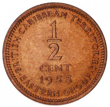 Східні Кариби 0,5 центів 1955 AU-UNC М14121 фото
