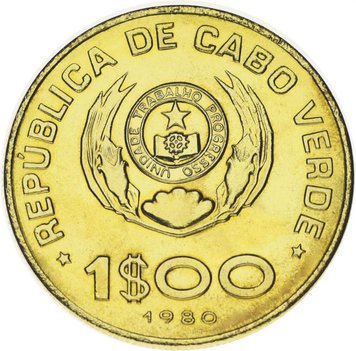 Cape Verde 1 escudo 1977-1980 VF-AU