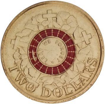Coin Australia 2 dollars 2015 "Anzac Day - Crosses" UNC (KM # 2188)