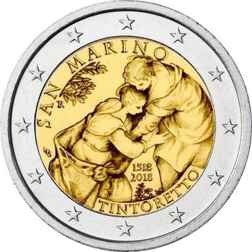 San Marino 2 euro 2018 "500 years since the birth of the artist Tintoretto" UNC Souvenir