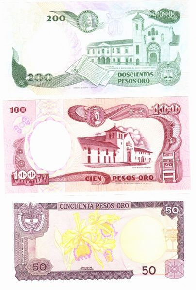 Колумбия набор из 6 банкнот 1973-1992 UNC Б03914 фото