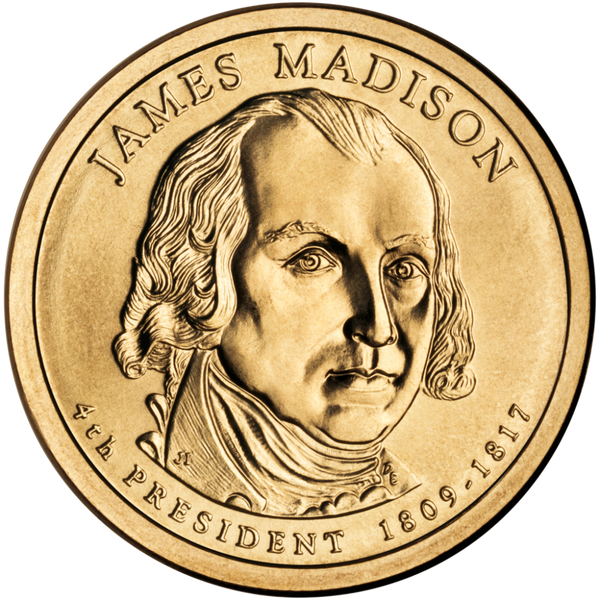 Coin USA 1 dollar 2007 D "4th President James Madison" UNC (KM # 404)