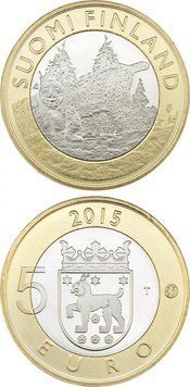Монета Фінляндія 5 євро 2015 &laquo;Рись&raquo; UNC (KM#241) М04325 фото