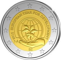 Бельгія 2 євро 2015 «Рік розвитку» UNC М02293 фото