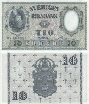 Sweden 10 kronor 1956 UNC (P43d)
