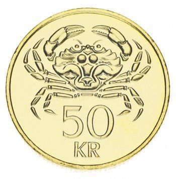 Iceland 50 CZK 2005 AU-UNC Crab