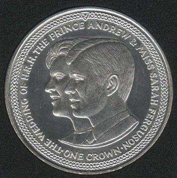 Coin Isle of Man 1 crown 1986 UNC Wedding. Portraits (KM#173)