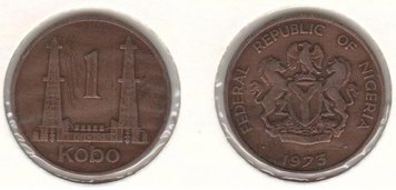 Нігерія 1 кобо 1973 VF (KM#8.1) М02148 фото