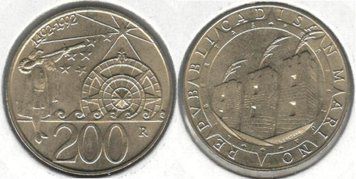 Сан-Марино 200 лір 1992 VF (KM#285) М02413 фото