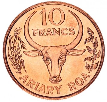 Madagascar 10 francs 1996 AU-UNC