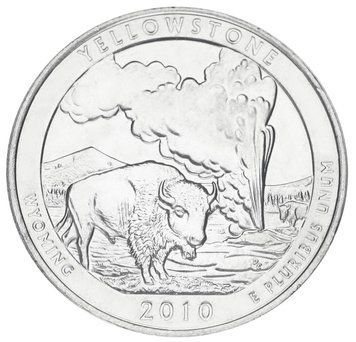 Монета США 25 центів (квотер) 2010 D &laquo;Національні парки - Йелоустоун (2-й парк)&raquo; UNC (KM#470) М01832 фото