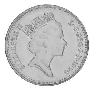 Монета Великобританія 5 пенсів 1990 F-VF М20946 фото