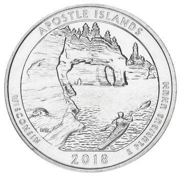 Монета США 25 центів (квотер) 2018 P &laquo;Острова Апосля (42-й парк)&raquo; UNC М09181 фото