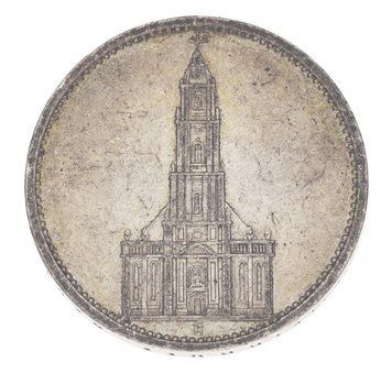 Монета Німеччина 5 марок 1934 Срібло F-VF A Третій рейх - Церква М16959 фото