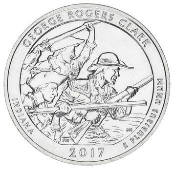 Монета США 25 центів (квотер) 2017 S &laquo;Національні парки - Джордж Роджерс Кларк (40-й парк)&raquo; UNC (KM#657) М06978 фото