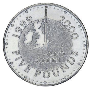 Монета Великобританія 5 фунтів 1999-2000 &laquo;Міленіум&raquo; VF М05891 фото