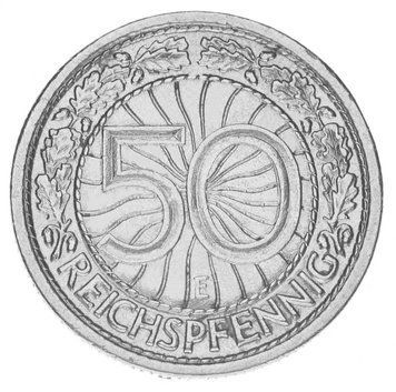 Монета Німеччина 50 пфенігів 1928 F-VF E Веймарська республіка М15494 фото