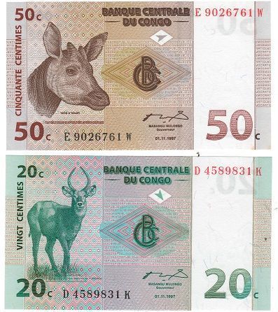 Конго набір з 5 банкнот 1997 UNC Б03915 фото