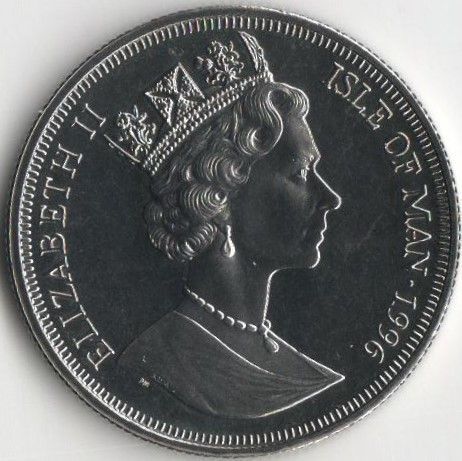 Остров Мэн 1 крона 1996 &laquo;Чемпионат Европы по футболу. Турция-Хорватия&raquo; UNC (KM#644) М08073 фото