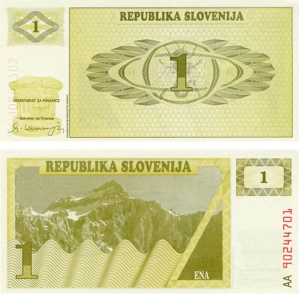 Slovenia 1 tolar 1990 UNC (P1)