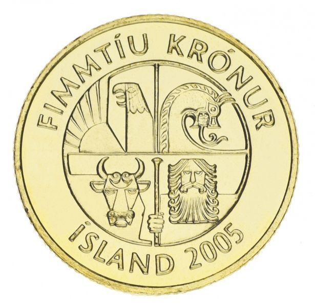 Ісландія 50 крон 2005 AU-UNC Краб М15046 фото