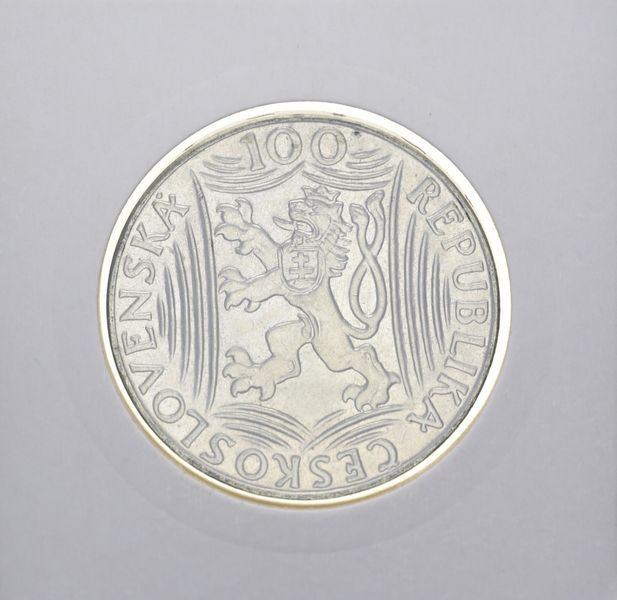 Coin Czechoslovakia 100 CZK 1949 Silver F-VF I.V.&nbsp;Stalin (KM # 30)