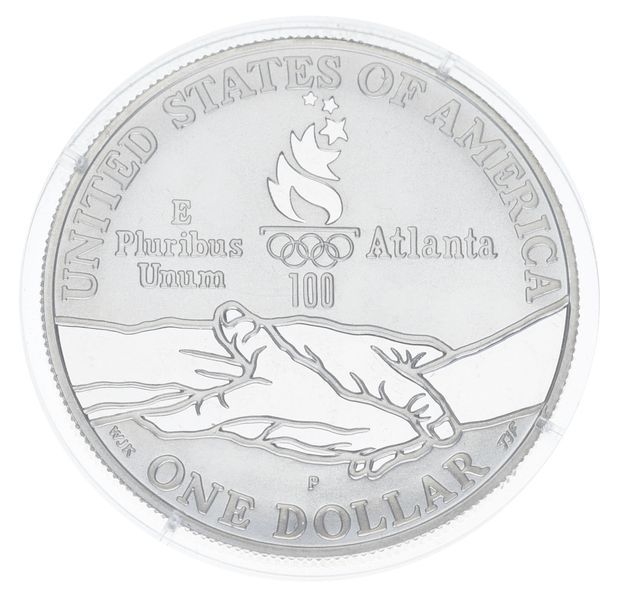 Монета США 1 долар 1995 Срібло P Proof XXVI літні Олімпійські ігри в Атланті - Біг Різновид М23322 фото