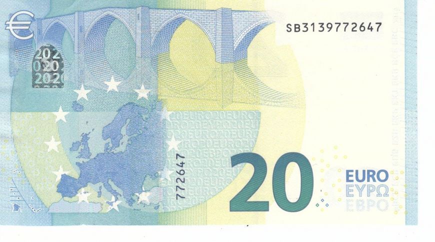 Banknote Italy 20 Euro 2015 SB S008 UNC