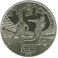 Coin Ukraine 5 hryvnia 2011 UNC European Football Championship 2012 in Ukraine and Poland - Kiev
