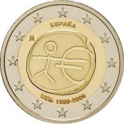 Іспанія 2 Євро-2009 «10 років союзу» UNC (KM#1142.1) М00151 фото