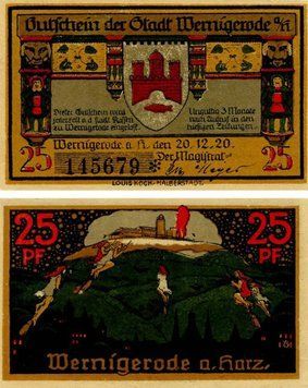 Banknote Germany Notgeld 25 pfennig 1921 F-VF Reichenfels