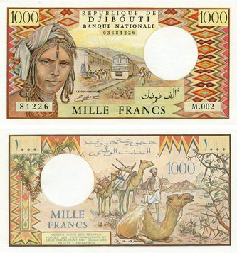 Djibouti 1000 francs 1979-2005 UNC series M002 (P37)