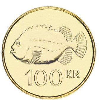 Iceland 100 CZK 2007 AU-UNC Fish