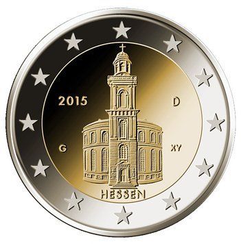Німеччина 2 євро 2015 D &laquo;Хессен&raquo; UNC (KM#336) М00050 фото