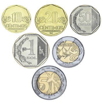 Набір монет Перу набір з 6 монет 2024 UNC 10, 20, 50, сентим, 1, 2, 5 солей М21388 фото