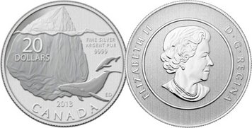 Canada 20 dollars 2013 "Kit" Silver UNC (KM # 1512)