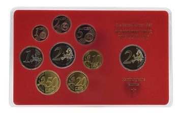 Набір монет Німеччина набір з 9 монет євро 2011 UNC J 1, 2, 5, 10, 20, 50 євроцентів, 1, 2 євро, пам'ятна 2 євро Блістер М02927 фото
