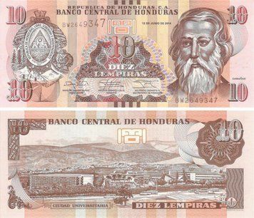 Honduras 10 lempier 2014 UNC