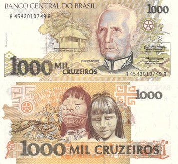 Brazil 1000 Cruzeiros 1990 UNC (P231)