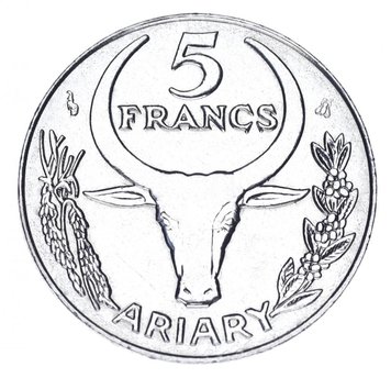 Madagascar 5 francs 1996 AU-UNC