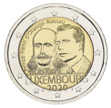 Coin Luxembourg 2 euro 2020 Bimetal UNC 200th anniversary of the birth of Henry of Orange-Nassau