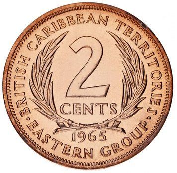 Східні Кариби 2 цента 1965 AU-UNC М14123 фото
