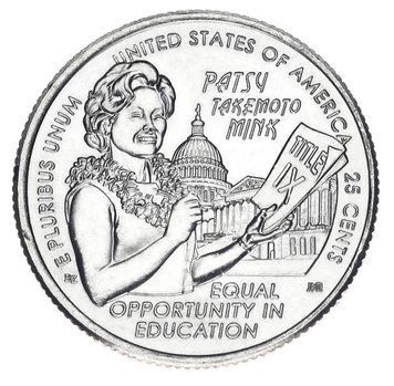 Монета США 25 центів (квотер) 2024 UNC P Жінки Америки - Член Палати представників США Петсі Мінк М20076 фото