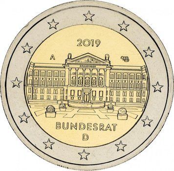 Німеччина 2 євро 2019 Біметал UNC A Бундесрат М12159 фото