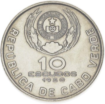 Cape Verde 10 escudos 1977-1980 VF-AU