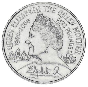 Монета Великобританія 5 фунтів 2000 &laquo;100 років Королеві матері&raquo; VF (KM#1007) М05892 фото