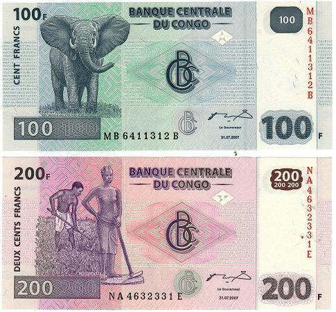 Демократическая республика Конго набор из 5 банкнот 2003-2007 UNC Б03916 фото