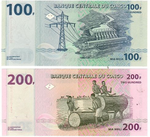 Демократическая республика Конго набор из 5 банкнот 2003-2007 UNC Б03916 фото